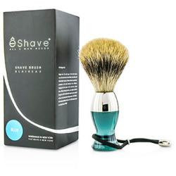 Rasierpinsel Metall/Acryl, blau, Dachshaar fine