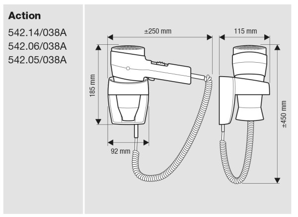 Action Super Plus 1800 Wandhaartrockner -weiss-