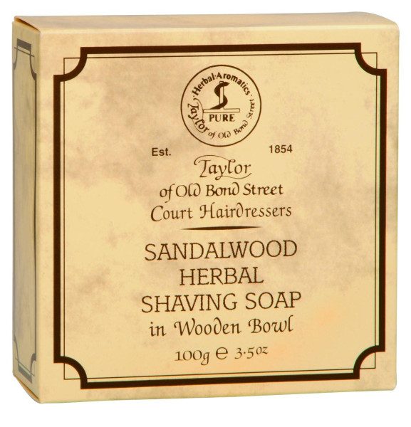 Sandelholz Rasierseife in Holzschale